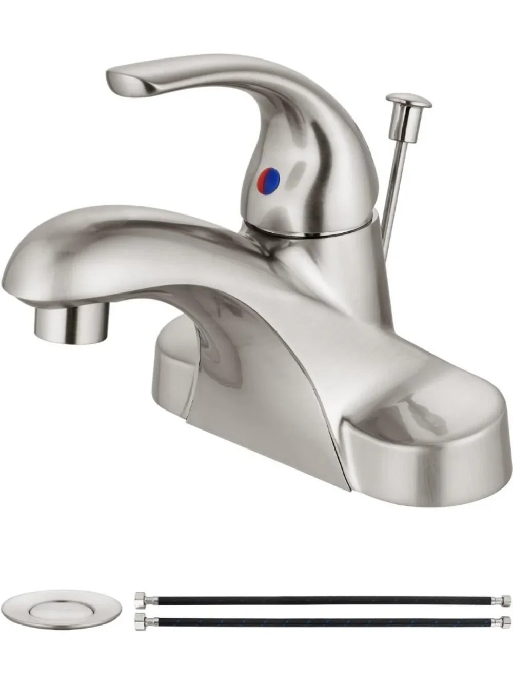Sleek Brushed Nickel 4-Inch Centerset Bathroom Faucet & Drain - Modern Upgrade
